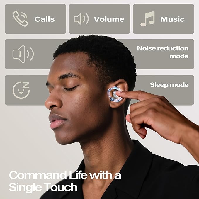 Sleep Earbuds, Mini ANC Wireless Earbuds Bluetooth 5.4 Headphones Deep Bass Stereo, 48H Playtime Ear Buds, 4 ENC Noise Cancelling Mic, In Ear IP7 Waterproof Earphones for Side Sleepers,Touch Control-StrideForce Fitness