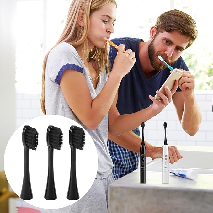Sewroro 3pcs Electric Toothbrush Replacement Heads Soft Brush Heads Compatible with Adults and for Oral Care and Daily Cleaning