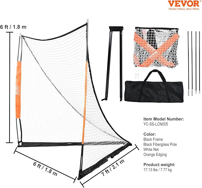VEVOR Portable Lacrosse Goal - Complete Training Accessory Set with Extended Coverage for Youth and Adults-StrideForce Fitness