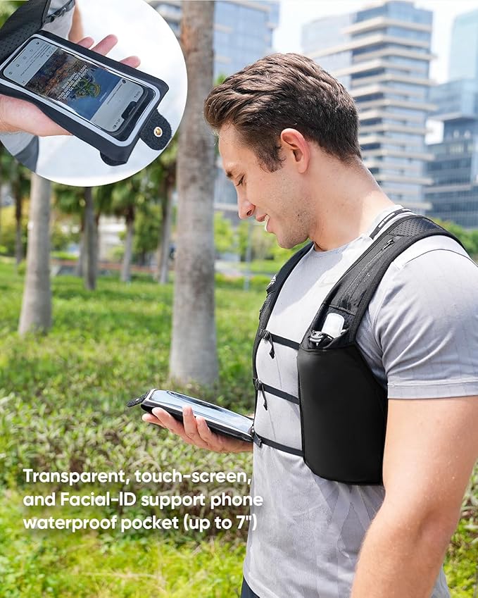 Running Vest for Women Men, USA Original Patent, Adjustable Chest Straps Running Hydration Vest with 500ml Soft Flask, Lightweight Reflective Hydration Backpack for Marathon-StrideForce Fitness