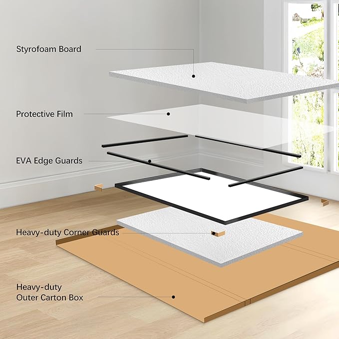 Black Bathroom Mirror, 40x48 Inch Rectangular Framed Mirror, Large Wall Mounted Bathroom Vanity Mirror Over Sink for Bedroom,Restroom, Living Room, Hangs Vertically or Horizontally-StrideForce Fitness