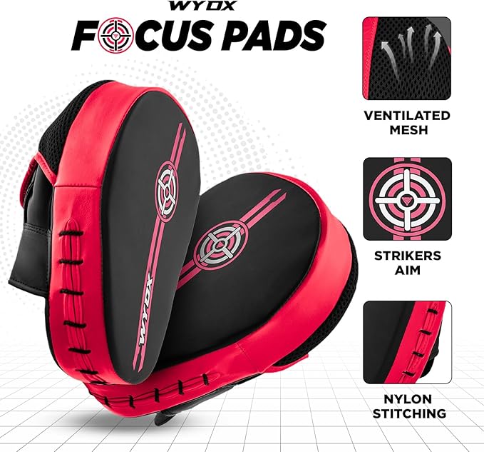 WYOX Curved Boxing Punch Mitts – Boxing Pads Training Set, Punching Mitts for Adults, Kickboxing Pads, Muay Thai Pads, Karate Pads, MMA Training Equipment, Martial Arts Focus Pads-StrideForce Fitness