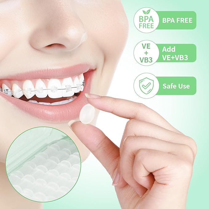 10 Box Clear Braces Wax for Teeth Precut Orthodontic Wax for Braces Aligners, Wax Dots, Hardcover Box Dental Wax with Mirror for Home Travel Office, Mint Flavored, 4Pack/Box