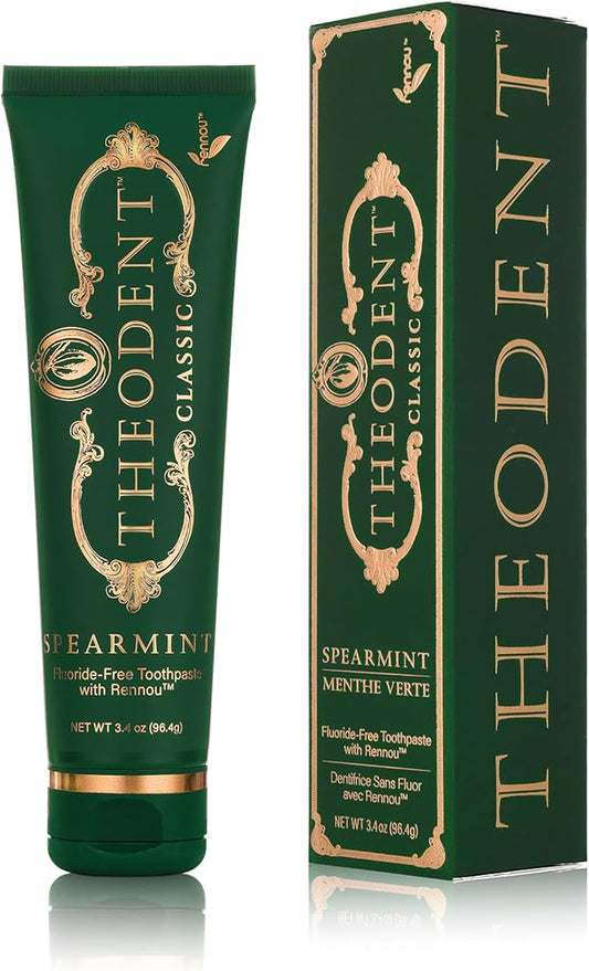 Theodent Classic with Rennou™: Fluoride-Free Theobromine Toothpaste for Proven Remineralization, Sensitivity Relief & Natural Whitening, Spearmint (3.4 Ounces, 96.4 Grams)