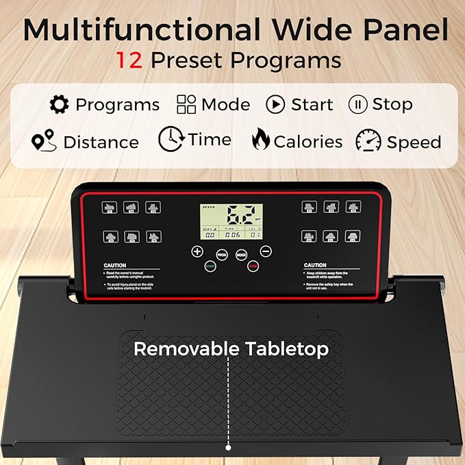 Treadmill with Handles, Treadmills for Small Spaces, 3.0HP Walking Pad Treadmills with Handle Bar & LED Display, Treadmill with Desk Workstation for Home Office, 320 LBS Capacity-StrideForce Fitness