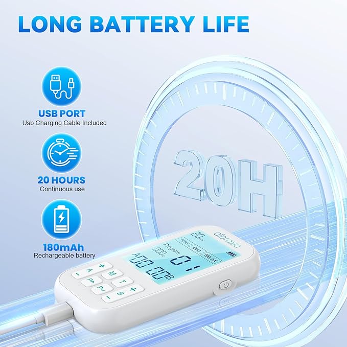 TENS Unit Muscle Stimulator, 3-in-1 EMS Massager Machine, Masajeador Muscular Electrico with 60 Modes, for Gradual Shoulder, Sciatica, Muscle Relaxation,Relieve Back Pain, with 12 TENS Pads