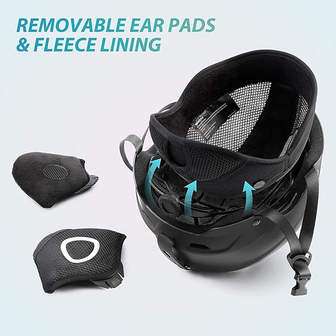 VANRORA Ski Helmet, Snowboard Helmet for Men & Women, Climate Control Venting, Dial Fit, Goggles Compatible, Removable Fleece Liner and Ear Pads, Safety-Certified-StrideForce Fitness