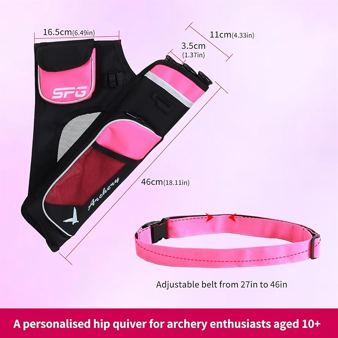 SOPOGER Archery Hip Quiver for Arrows - 3 or 4 Tube Bow Belt Quiver Waist Hanged for Youth Teens Adults Compound Bow Recurve Bow Target Shooting-StrideForce Fitness