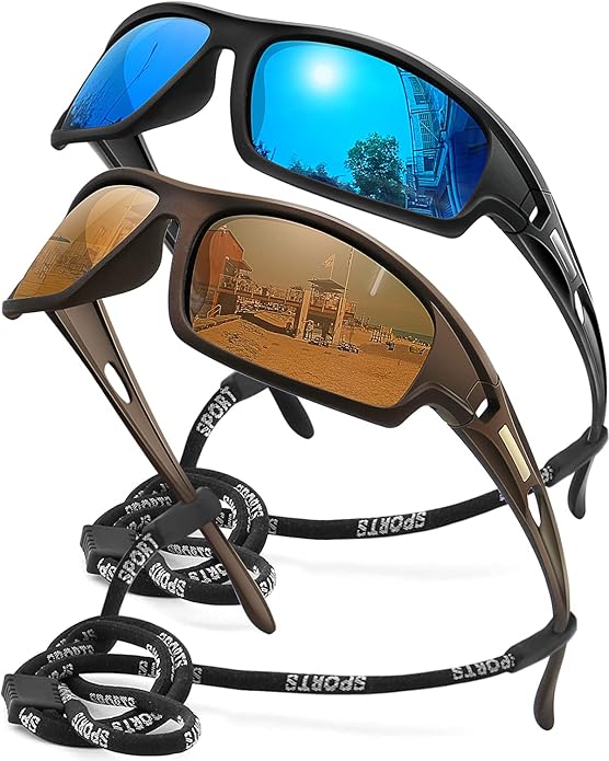 Polarized Sports Sunglasses for Men 100% UV Protection Wrap Around Unbreakable Sun Glasses for Fishing Driving-StrideForce Fitness