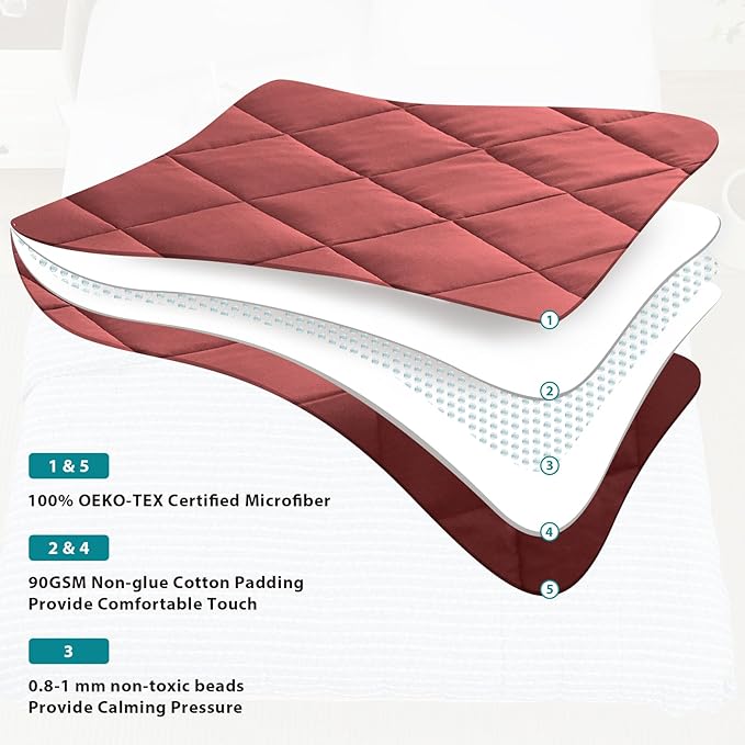 L'AGRATY Weighted Blanket - 60"x80" 15lbs Cooling Breathable Heavy Blanket Microfiber Material with Glass Beads for Adult All-Season Summer Fall Winter Soft Thick Comfort-StrideForce Fitness