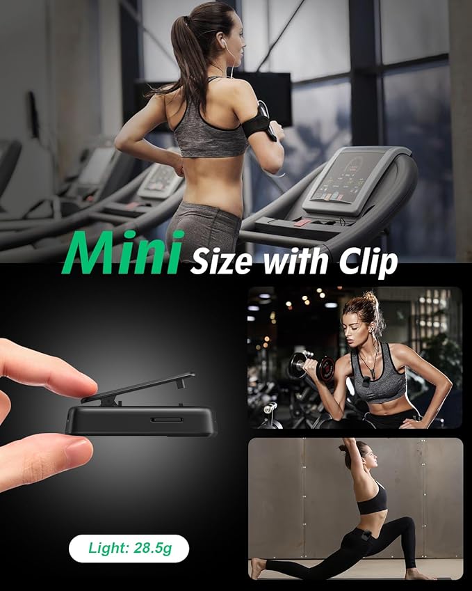 YOTON MP3 Player with Bluetooth 5.2, 64GB, HiFi-Music, with Sports Clip and Independent Volume Button, FM Radio, Earphones Included-StrideForce Fitness