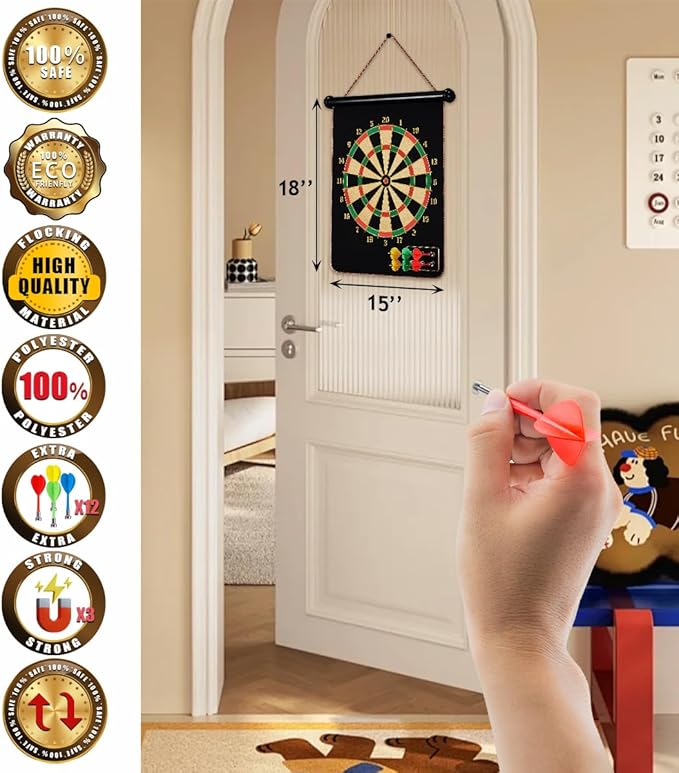 Magnetic Dart Board for Kids, Gifts Ideas for Teenage Boys Girls, Dartboard Toys for Teen Age 6 7 8 9 10 11 12 13 14 15 16 Years-StrideForce Fitness