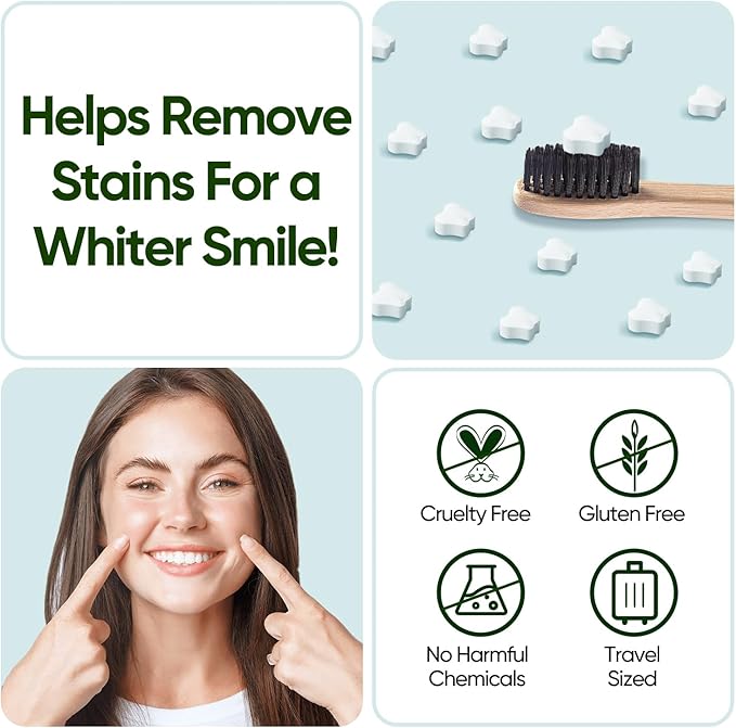 MySmile Toothpaste Tablets, Travel Friendly Mouthwash Tablets, Fluoride Free Toothpaste Tablets - Nano hydroxyapatite, Reduce Sensitivity, Natural Whitening, Remineralize Teeth, Fresh Breath. 45Tabs