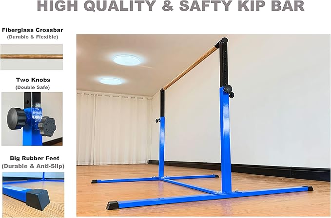 4FT/5FT Gymnastic Bar Set Gymnastics Horizontal Bar Gymnastics Kip Bar for Kids Home Use-StrideForce Fitness