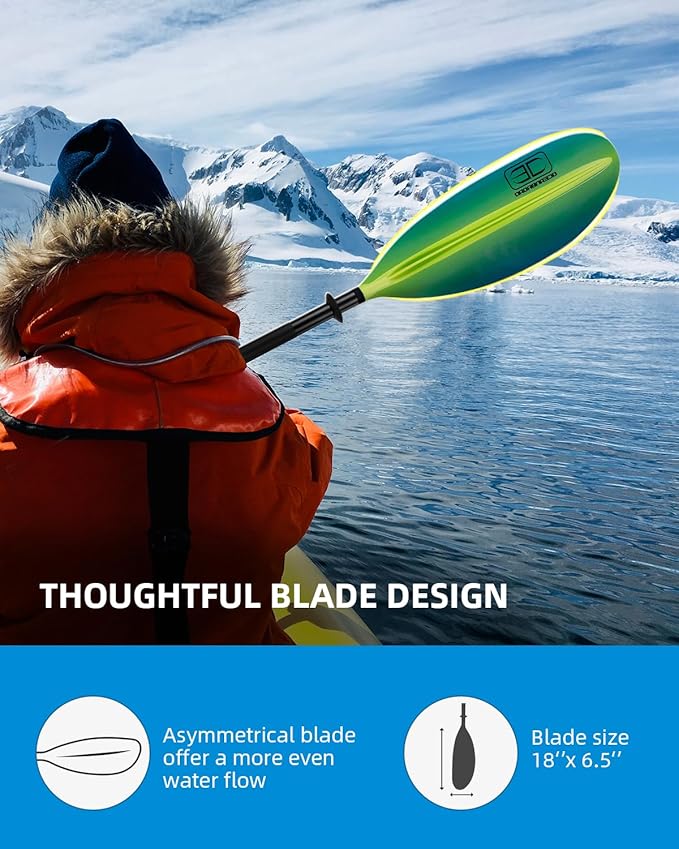 OCEANBROAD Kayak Paddle 86in/218cm, 90.5in/230cm, 95in/241cm Alloy Shaft Kayaking Boating Canoeing Oar with Paddle Leash-StrideForce Fitness