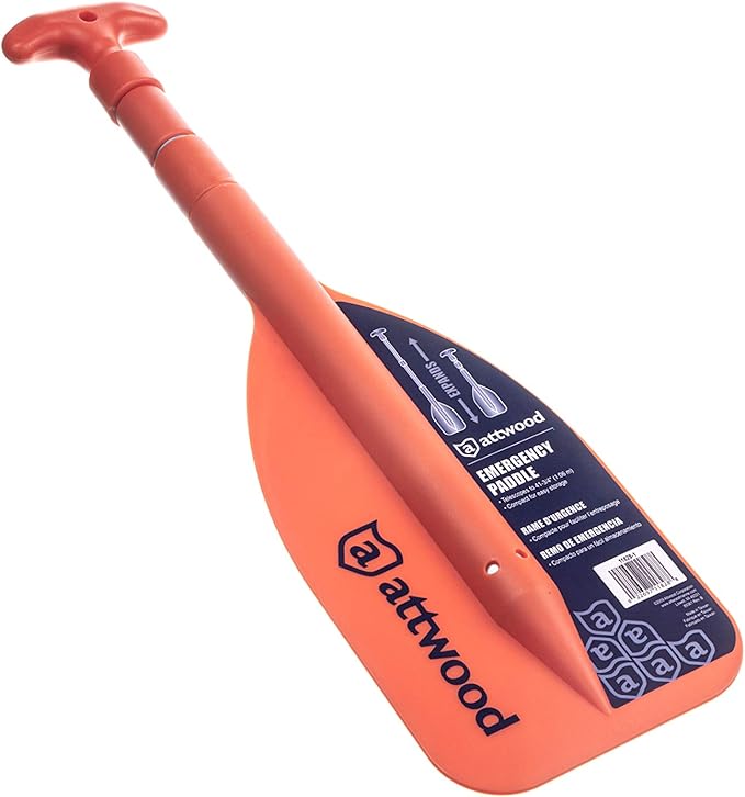 Attwood Emergency Telescoping Paddle for Boating, Orange-StrideForce Fitness