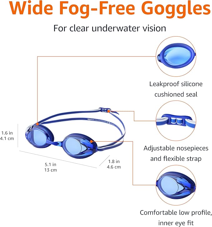 Amazon Basics Unisex Swim Goggles-StrideForce Fitness