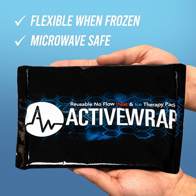 Activewrap Reusable Ice Packs for Injuries - Hot and Cold Gel Compress for Injury Recovery and Pain Relief, Soft, Flexible, Leakproof Pad for Back, Knee, Hip, & Shoulder - X-Large (13 x 10 Inches)-StrideForce Fitness