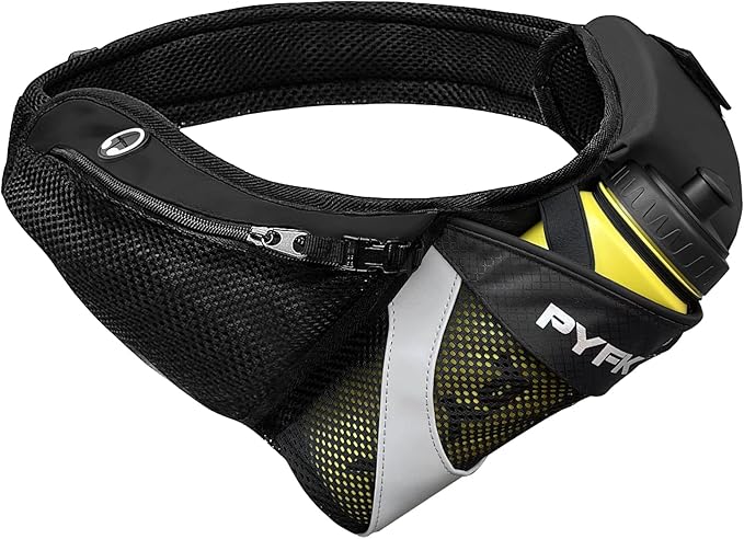 PYFK Running Belt Hydration Waist Pack with Water Bottle Holder for Men Women Waist Pouch Fanny Bag Reflective-StrideForce Fitness