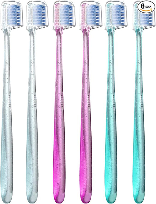 Fregum V-Shaped Orthodontic Toothbrush for Braces, Soft Bristles, 6 Count, No Interdental Brushes Included