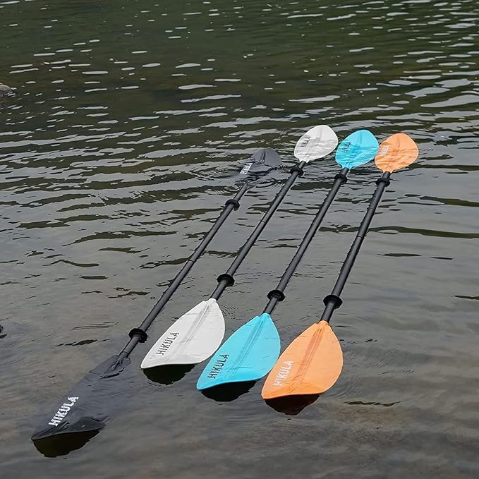 Kayak Paddle 4 Pieces Aluminum Shaft and PP Blade Floating 86.6in/220cm, 90.5inch/230cm Lightweight Oars-StrideForce Fitness
