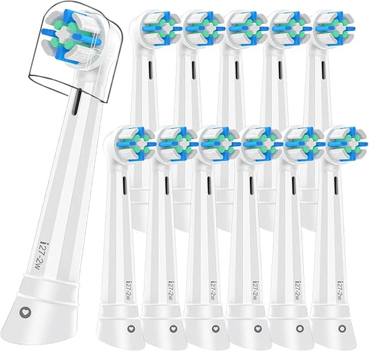 12PCS iO Replacement Heads Compatible with Oral B IO 2/3/4/5/6/7/8/9/10 Series Electric Toothbrush,Compatible with Oral B io Series Toothbrush Heads with Medium Bristles,White