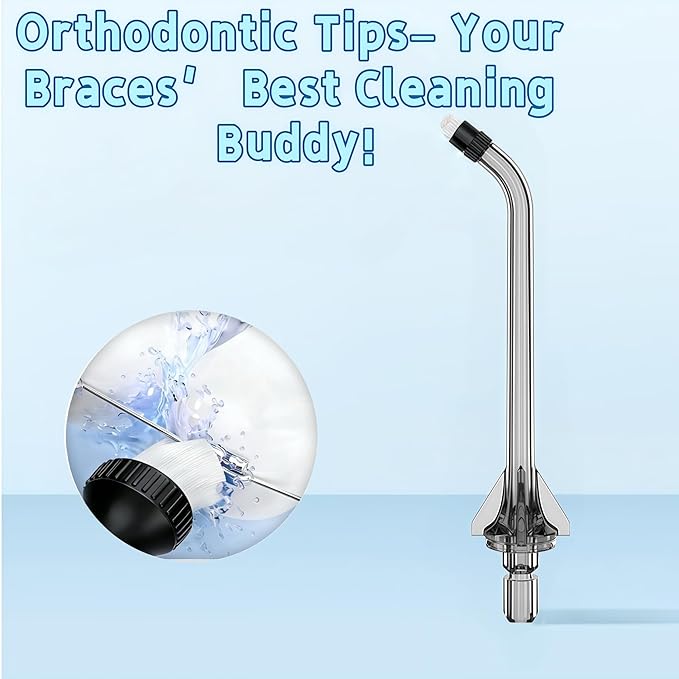 Replacement Tips for COSLUS Water Dental Flosser, 4 Orthodontic Replacement Heads Water Flosser Only Compatible COSLUS C20 (F5020E), E40 (WFP14), C31 (F5023), C50, and C51 Water Flosser