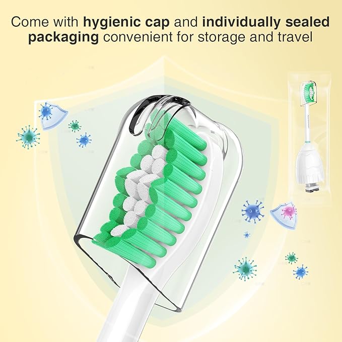 Aoremon Replacement Toothbrush Heads for Philips Sonicare E-Series Essence HX7022/66 and other Screw-on Electric Toothbrush Model, 6 Pack