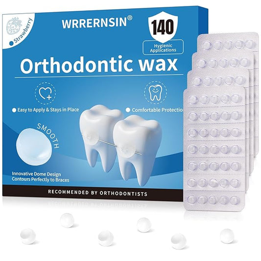 Braces Wax Dots Orthodontic Wax for Braces 140 Individually Wrapped Dental Kit for Wires Strawberry