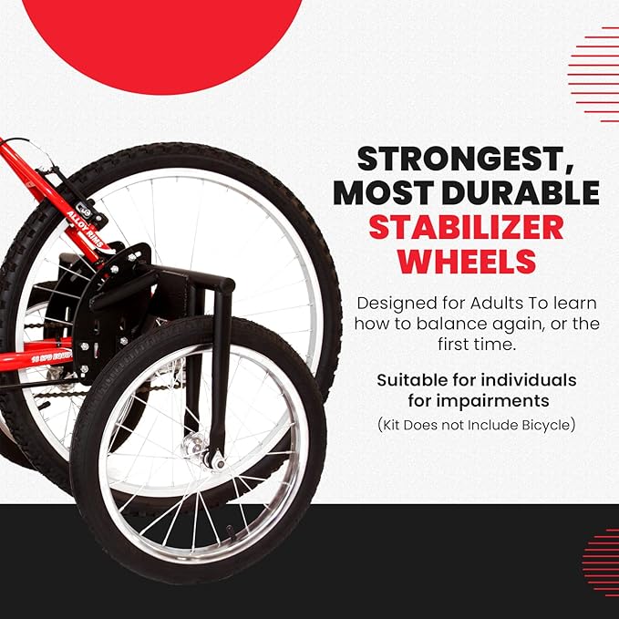 Bike USA Heavy-Duty Adult Training Wheels – Patented Stabilizer Kit for 24"–27" Bicycles, Supports 250+ lbs, Original Full-Size Bike Training Aid, Not for Electric or E-Bikes-StrideForce Fitness