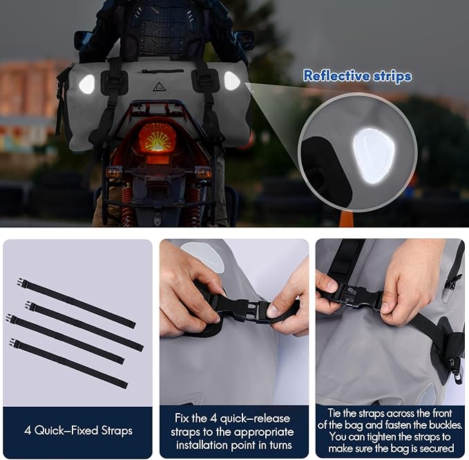 Haimont Waterproof Duffel Bag Roll-top Dry Duffel Bag with Quick-fixed Straps for Motorcycling, Rafting, Boating, SUP, Kayaking, Travel, 50L/70L-StrideForce Fitness