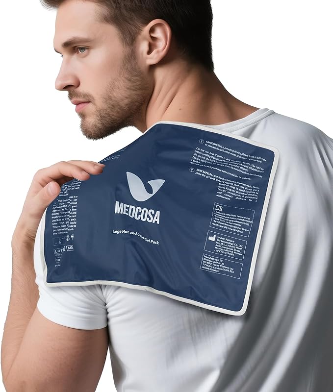 Medcosa Large Gel Ice Pack | Flexible Hot or Cold Pack | Reusable Cold Packs for Injuries, Knee, Back, and Shoulder Pain Relief, Inflammation, Post-Op and More-StrideForce Fitness