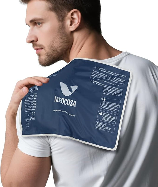 Medcosa Large Gel Ice Pack | Flexible Hot or Cold Pack | Reusable Cold Packs for Injuries, Knee, Back, and Shoulder Pain Relief, Inflammation, Post-Op and More-StrideForce Fitness