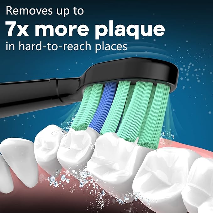 Toptheway Replacement Toothbrush Heads Compatible with Philips Sonicare Protectiveclean Dailyclean Plaque Control Electric Toothbrush 4100 5100 5300 C2 W2 G2 Black, 6 Pack