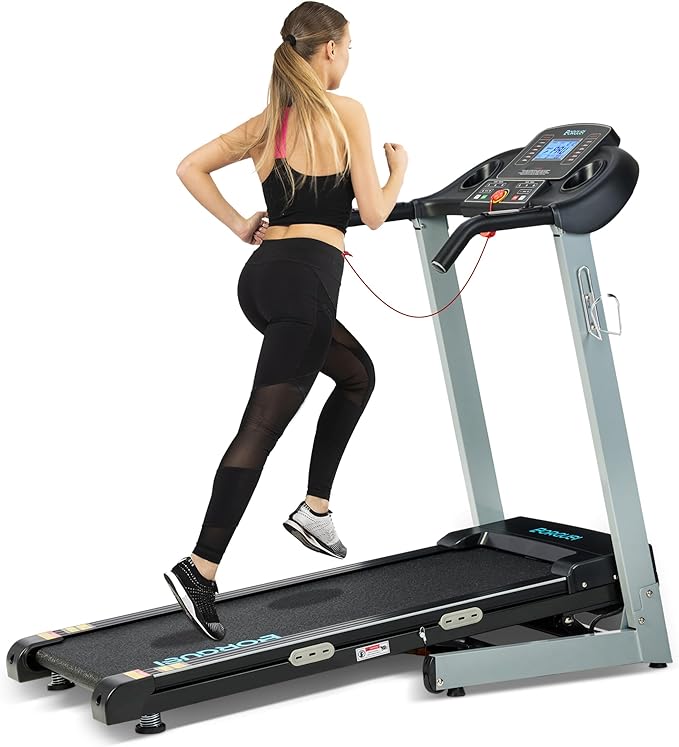 Treadmill with Auto Incline - 300 lb Capacity, 3.0HP Folding Electric Treadmill Up to 8.5 MPH Speed, Running Machine with 17.5" Wide Tread Belt and Bluetooth Speaker for Home Use-StrideForce Fitness