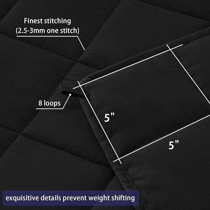 King Size Weighted Blanket for Adults (30 lbs, 80” x 87”, Black) Cooling Heavy Blanket for Sleeping Perfect for 290-310 lbs, Breathable Blanket for Adults & Couple All Season, Machine Washable-StrideForce Fitness