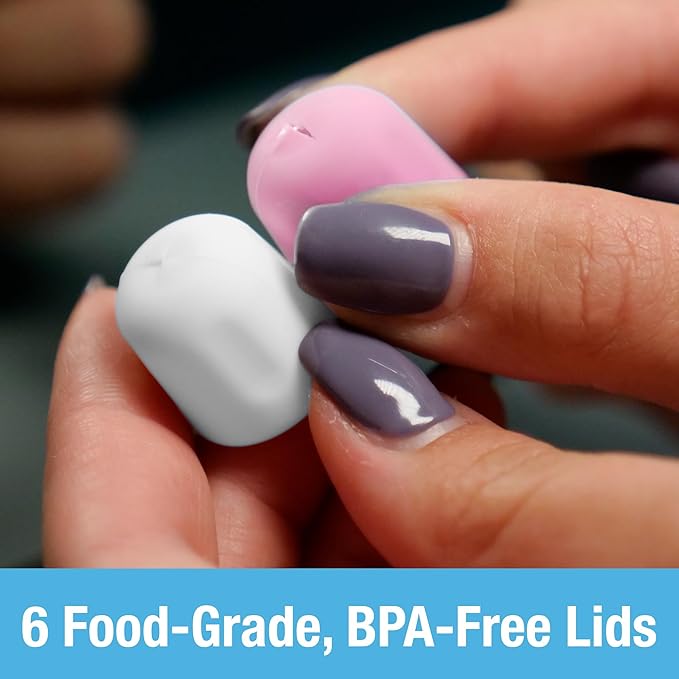 Self Closing Toothpaste Caps 6-Pack by Tilcare - No Waste Cap Dispensers for Adult and Kids Bathroom - Mess-Free Toothpaste Lids - Easy to Use, Food Grade Silicone and BPA-Free Toppers