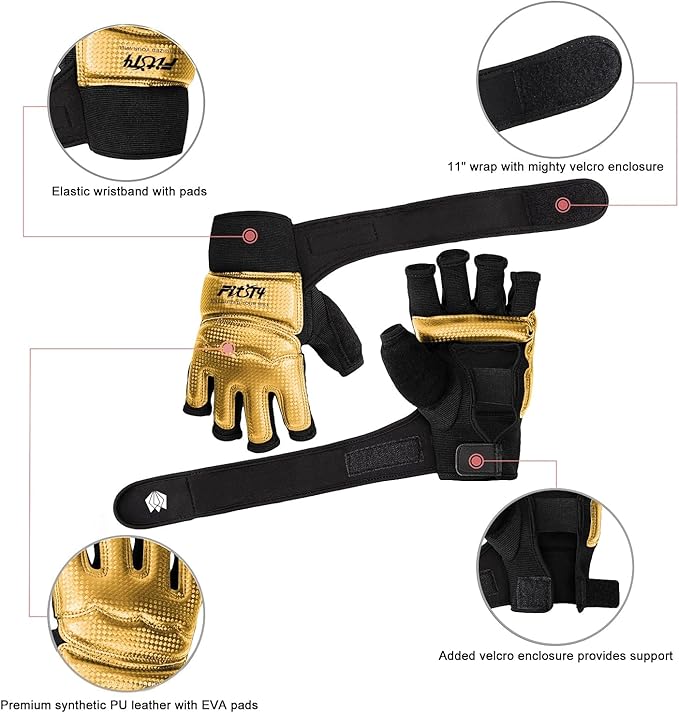 FitsT4 Sports Half Mitts MMA UFC Training Boxing Punch Bag Martial Arts Gloves-StrideForce Fitness