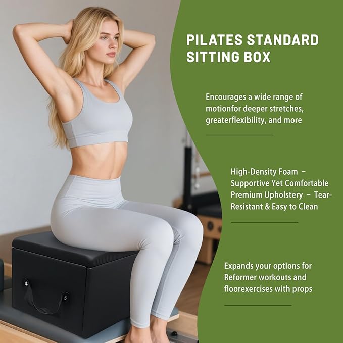 Foldable Pilates Reformer with Sitting Box, Double Jump Boards – Wooden Pilates Reformer Machine with Velvet Straps, German Springs, Smooth Aluminum Rails, Pilates Machine for Home-StrideForce Fitness
