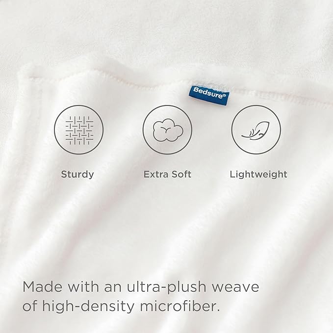 Bedsure Fleece Bed Blankets Full Size White - Soft Lightweight Plush Fuzzy Cozy Luxury Blanket Microfiber, 84x90 inches-StrideForce Fitness