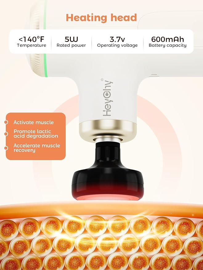 Mini Massage Gun Deep Tissue with Heat, Portable Percussion Muscle Massager for Pain Relief Muscle Relaxtion with Carry Case for Athletes & Home Use-StrideForce Fitness