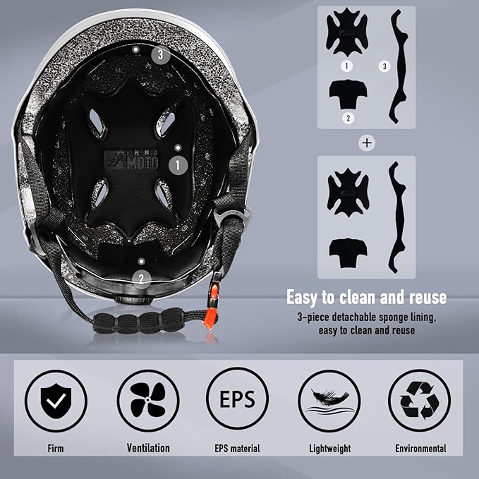 Skateboard Helmet for Adults - Adjustable Certified Safety Adults Helmet for Skateboarding Bike Bicycle Scooter Cycling Skate Skating Multisport Helmets for Women Men Boys Girls Kids Youth-StrideForce Fitness