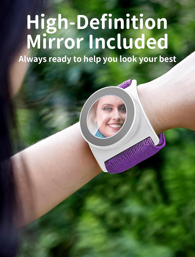 TOPGO Magnetic Running Phone Holder for iPhone, HD Mirror & Extendable Anti-Drop Rope for Gym/Yoga, 360° Rotatable Wrist Phone Holder, Fits iPhone 16 Pro & Android (Purple, 2 Straps)-StrideForce Fitness