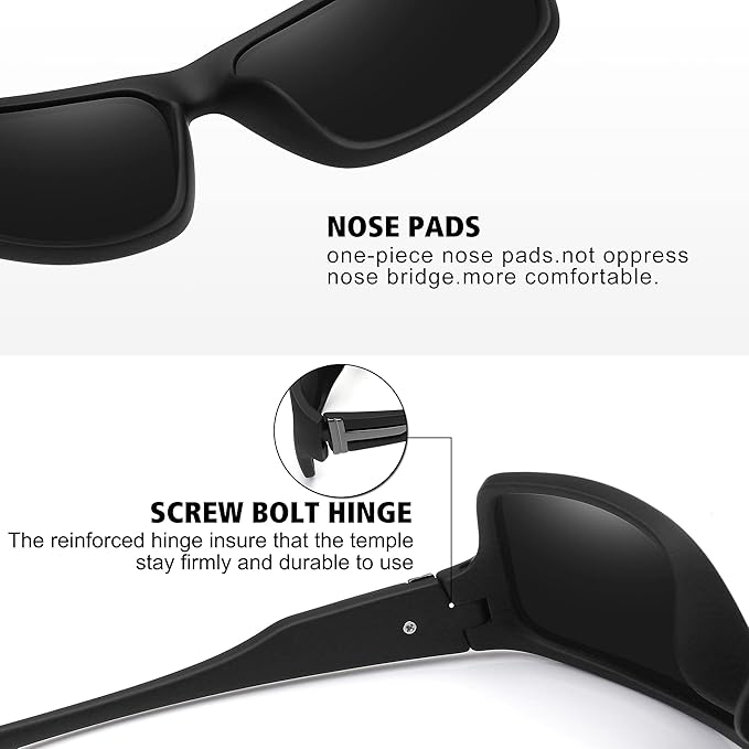 STORYCOAST Polarized Sports Sunglasses for Men Women Unbreakable Frame Cycling Fishing Driving-StrideForce Fitness