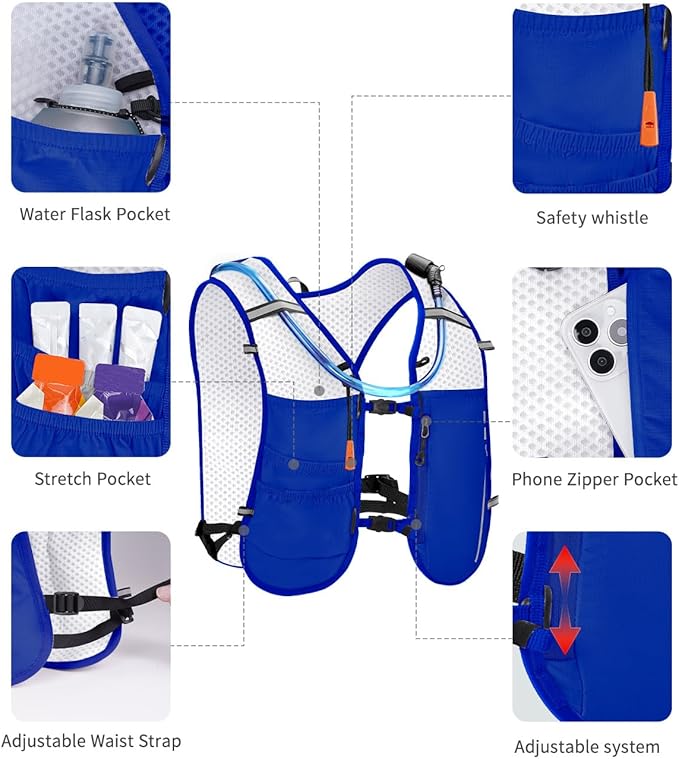 ECOHUB Running Hydration Vest Backpack,Lightweight Breathable Pack with 2L Water Bladder Bag Daypack for Hiking Trail Running Cycling Race Marathon for Women Men-StrideForce Fitness