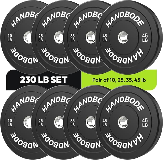 Bumper Plates 2 - Inch Olympic Weight Plate Set for Barbell, 10-55 lb Rubber Weights Sets for Home Gym, Strength Training Plate, Weight Lifting, Black-StrideForce Fitness