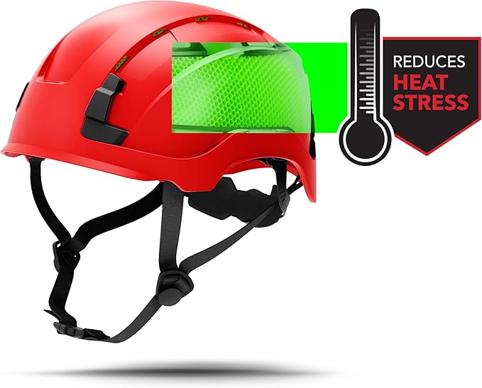 GE Safety Helmet: ANSI Type 2 Class G & E, Advanced Impact Technology, Ultra Comfortable Memory Foam, Heat Stress Reduction, Compatible with Accessories, Adjustable Size OSHA Approved-StrideForce Fitness