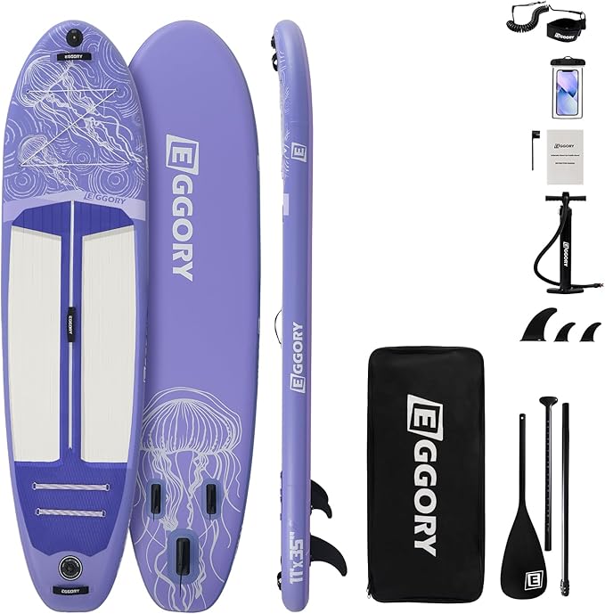 Inflatable Paddle Board,Stand Up Paddle Board Set, Extra Wide SUP Board with Removable Fin, Floating Paddle, Hand Pump, Waterproof Phone Pouch,Traveling Board-StrideForce Fitness