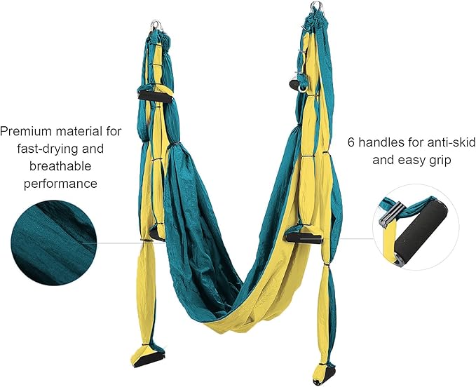 Premium Aerial Yoga Swing Hammock Inversion Therapy with 2 Free Extension Straps Easy Install for Home & Gym Fitness-StrideForce Fitness