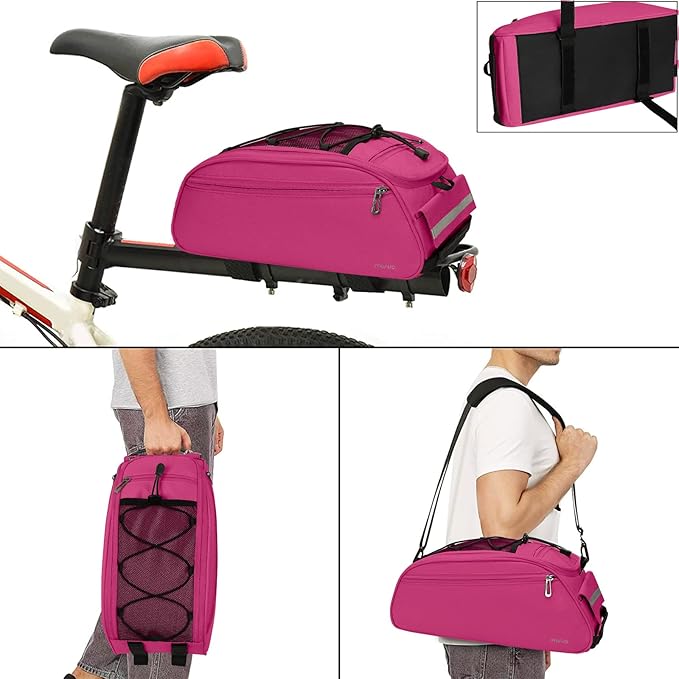 MOSISO Bike Rack Bag, Waterproof Bicycle Trunk Pannier Rear Seat Pouch Cycling Bike Carrier Backseat Storage Luggage Saddle Shoulder Bag-StrideForce Fitness